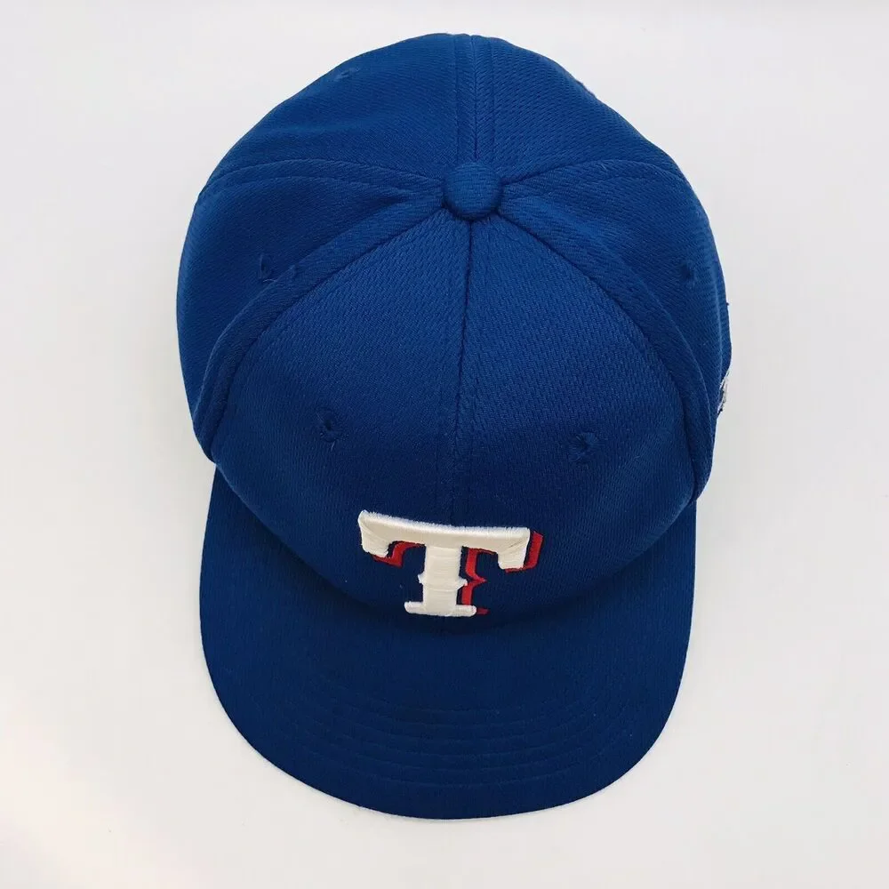 Texas Rangers Official MLB Youth Ball Cap OC Sports Blue Logo Mesh Strapback Hat